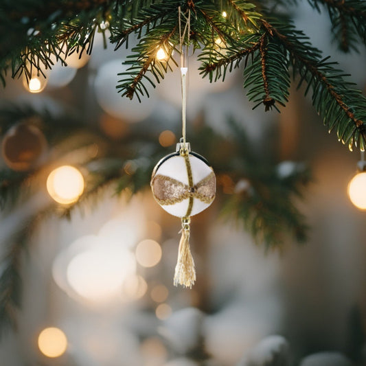 Pallina di Natale in Polistirolo e Tessuto - 3 Colori assortiti