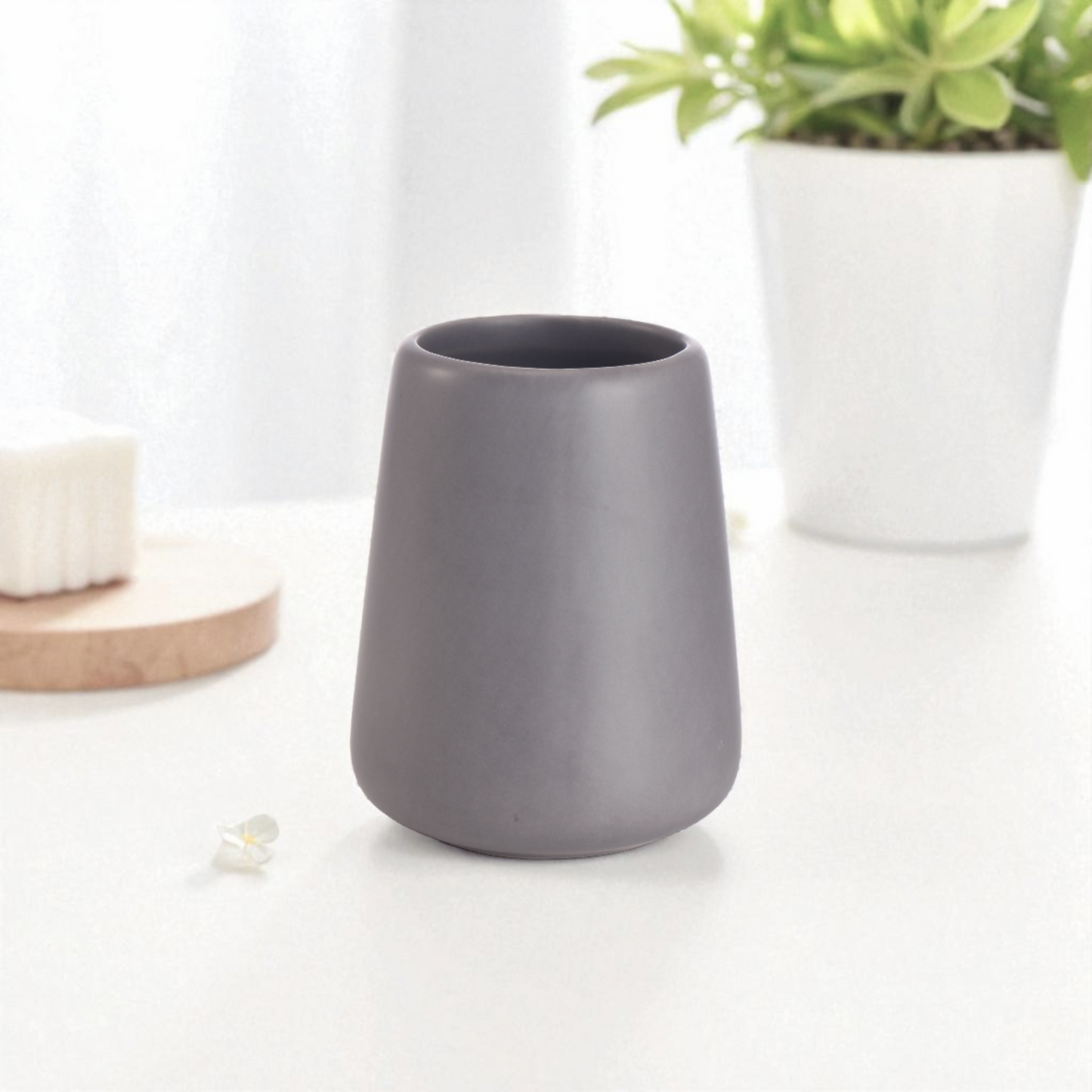 Portaspazzolino Dolomite in Ceramica - Bicchiere Bagno 10 cm - 3 Colori Disponibili