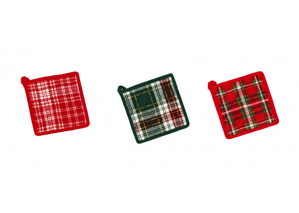 Presina da Cucina "Holly" Natale in Misto Cotone - 3 colori assortiti