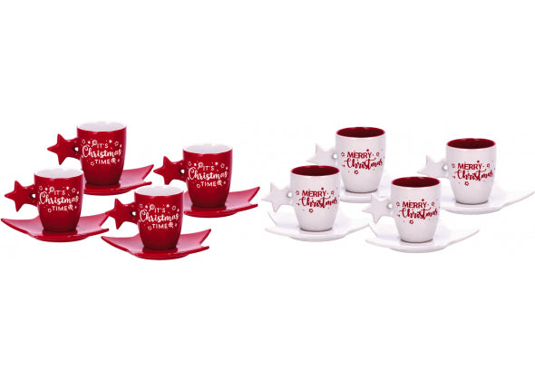 Servizio da Caffè Natale in Ceramica Corby per 4 Persone