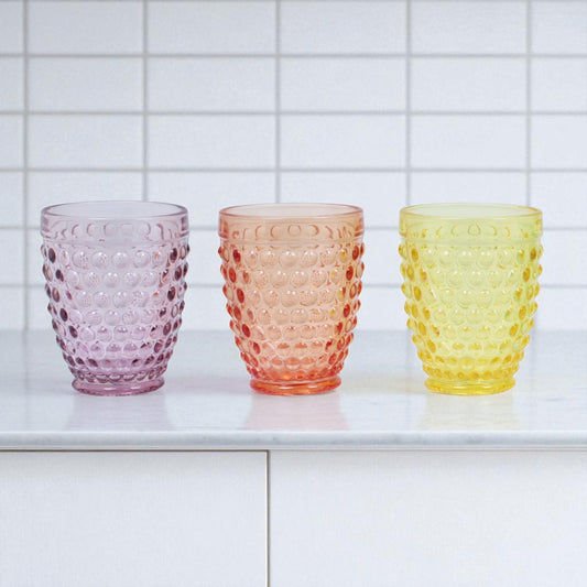 Set 6 Bicchieri Colorati "Versailles" 270 ml in Vetro - 6 Colori Inclusi