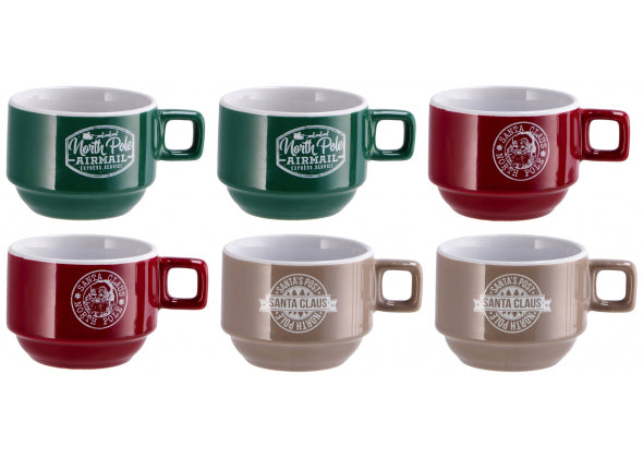 Servizio da Caffè Natale Minimalista in Ceramica per 6 Persone