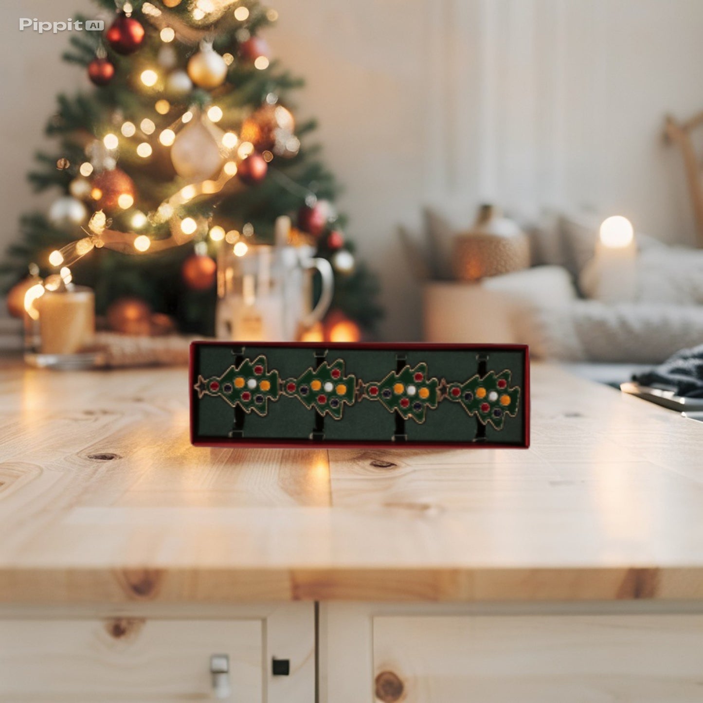 Set 4 Portatovaglioli di Natale in Ferro