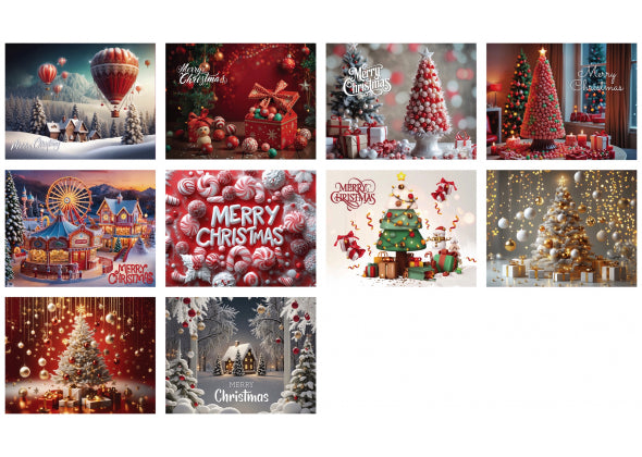 Tovagliette di natale con stampe natalizie su sfondo bianche