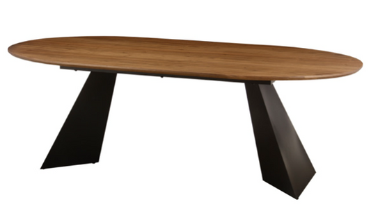 Tavolo fisso Tyler 220x110 cm legno naturale e gambe nere