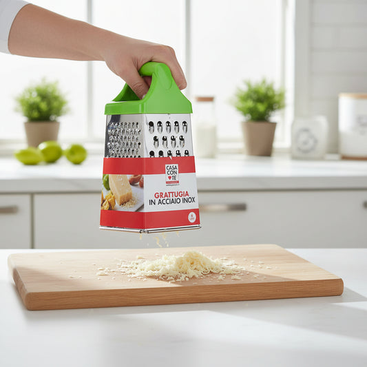 Grattugia in Acciaio 20 cm con Manico Colorato – Multiuso per Formaggio e Verdure