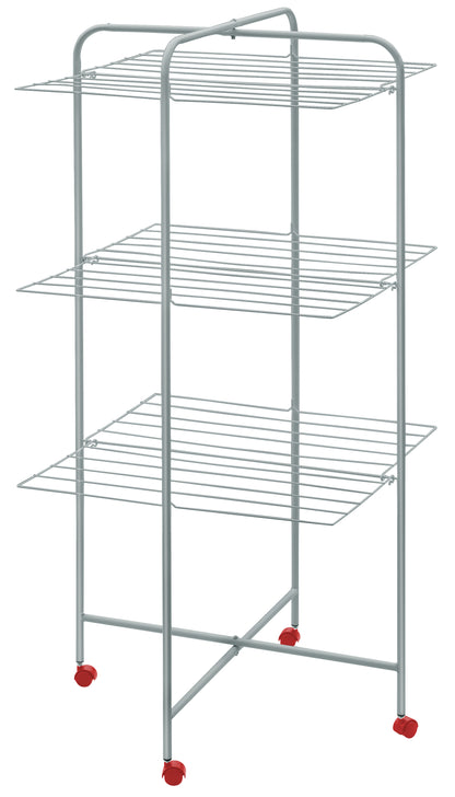 Stendino Torre 3 Piani in Acciaio – 62×62×130 cm