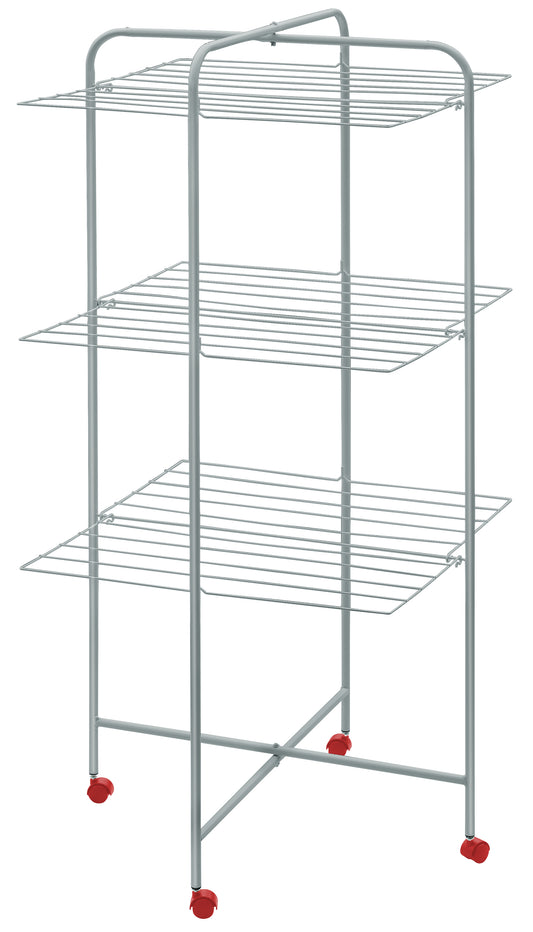 Stendino Torre 3 Piani in Acciaio – 62×62×130 cm