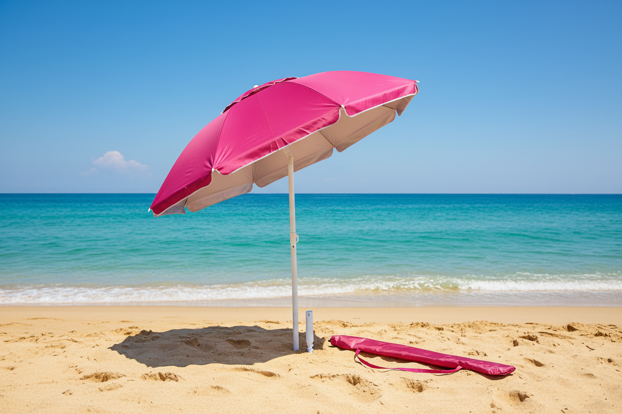 Ombrellone 180 cm in Nylon con Palo 32 mm + Sacca – Protezione UV – Colori Assortiti