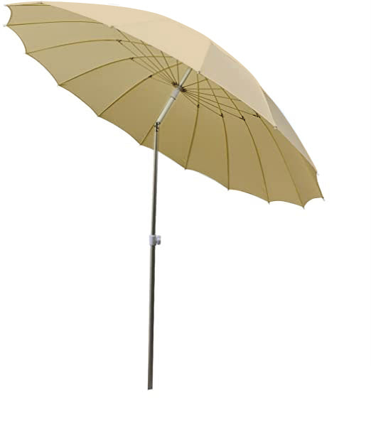 Ombrellone 240 cm con Snodo in Zinco e Palo in Alluminio – 16 Stecche Fiberglass + Sacca