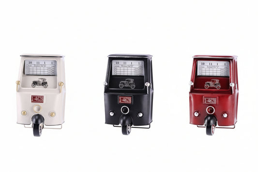 Orologio in ferro stile treno vintage – 3 colori assortiti 14 x 13 x h 23,5 cm