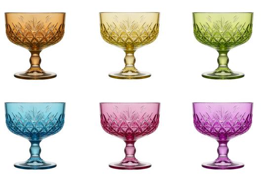 Set 6 Coppe Gelato Timeless – 27,5 cl – Vetro Colorato