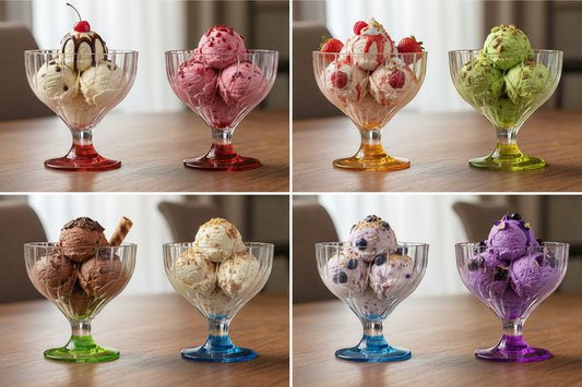 Set 6 Coppe Gelato Colorate 10x10 cm
