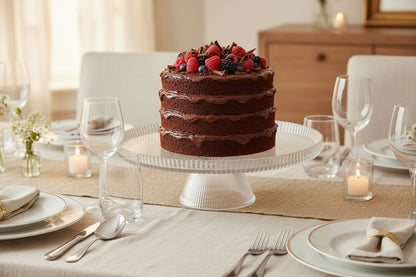 Alzata in Vetro Trasparente per Dolci e Torte – 3 Misure Disponibili