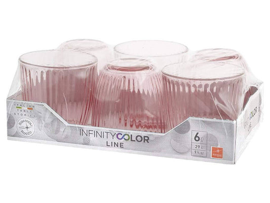Set 6 bicchieri acqua Line Lilac – blu / rose – vetro colorato