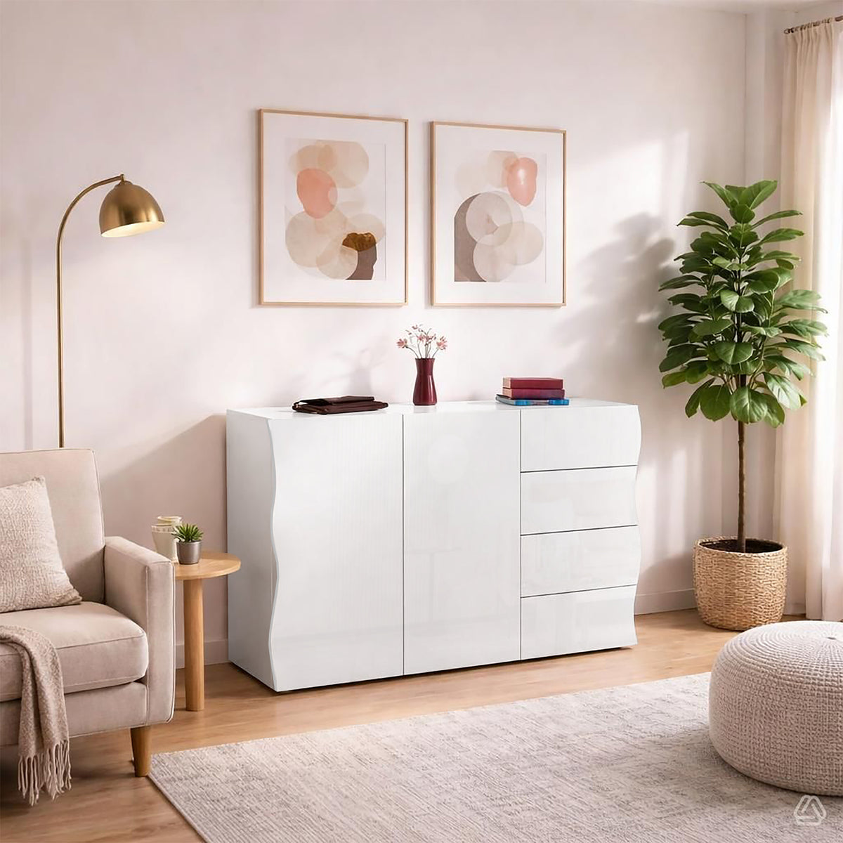 Mobile multiuso ONDA 2 ante 4 cassetti | Web Furniture