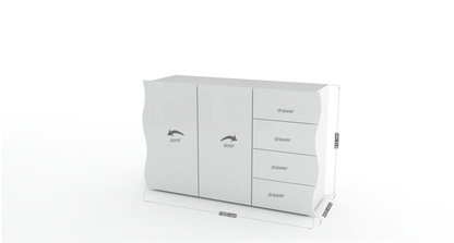 Mobile multiuso ONDA 2 ante 4 cassetti | Web Furniture
