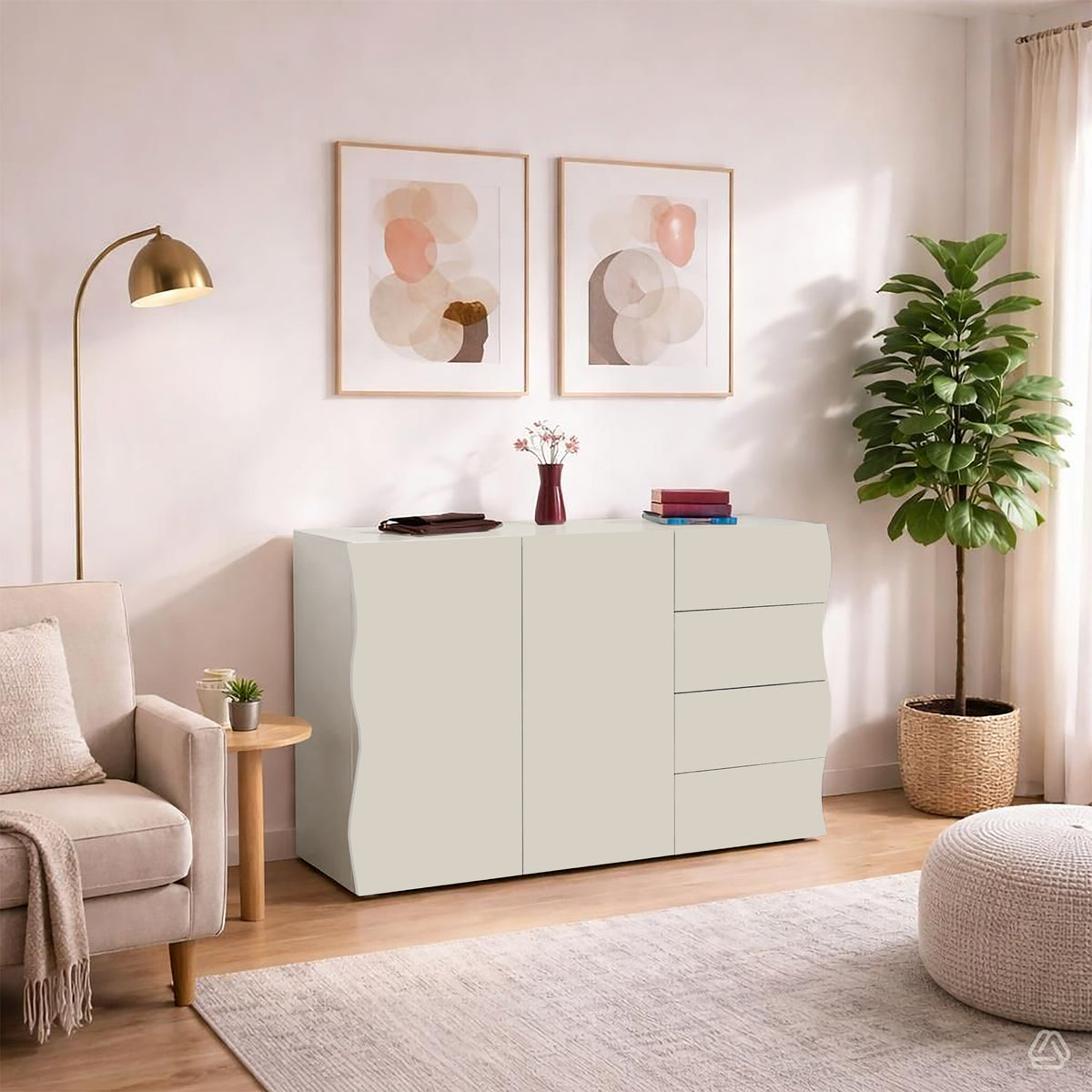 Mobile multiuso ONDA 2 ante 4 cassetti | Web Furniture