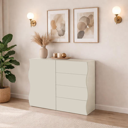 Mobile multiuso ONDA 1 anta 4 cassetti | Web Furniture