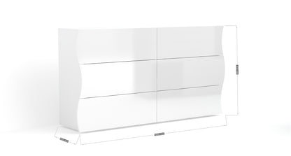 Cassettiera ONDA 6 cassetti 150 cm | Web Furniture