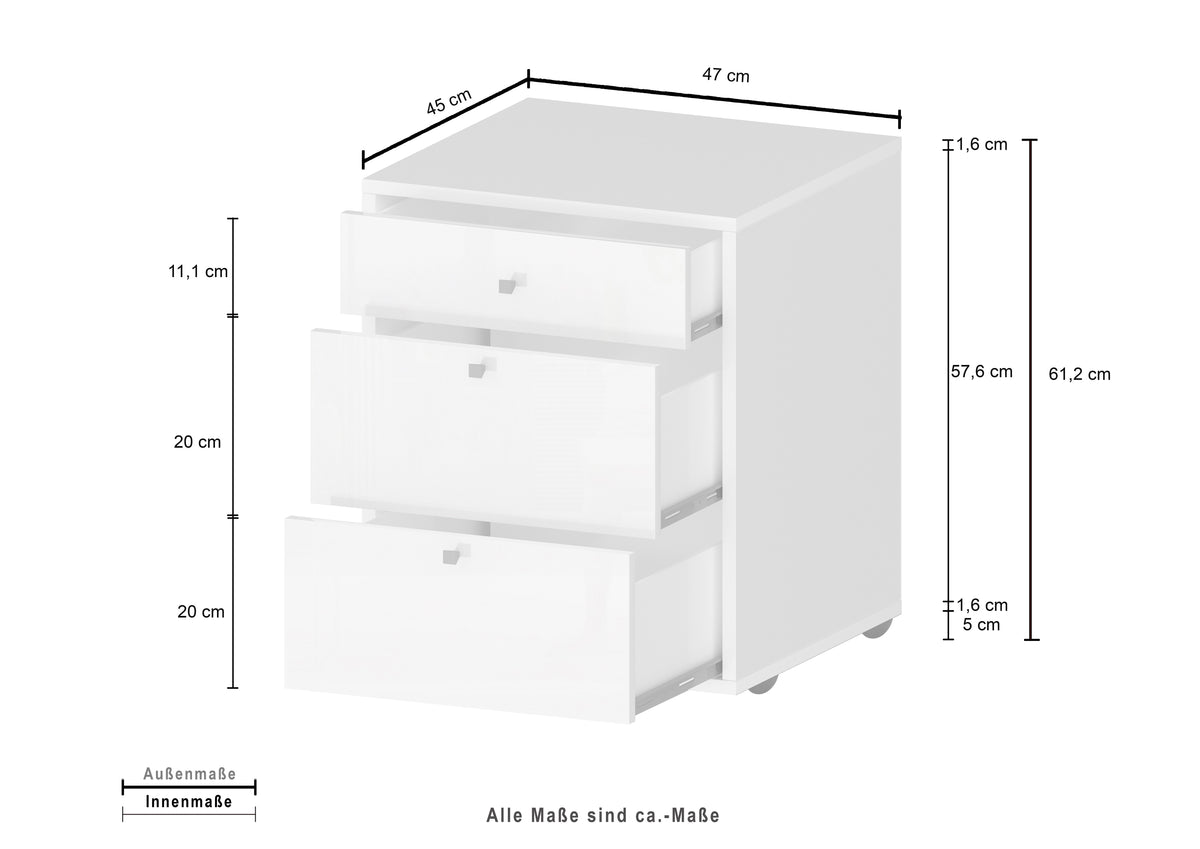 Cassettiera con ruote DALIA | Web Furniture