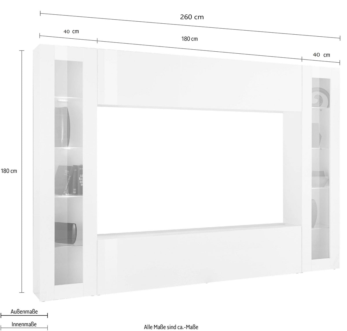 Soggiorno MARUSKA con 2 vetrine a colonna | Web Furniture