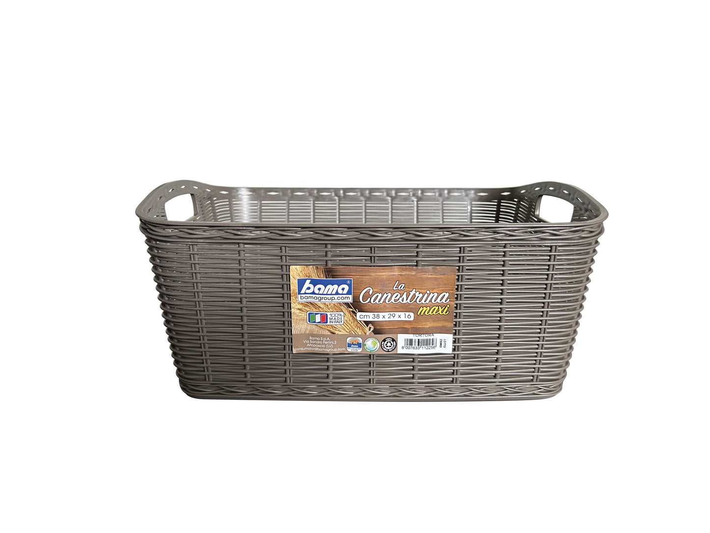 Cestino Canestrina Maxi tortora 38×29 h16 cm – Bama