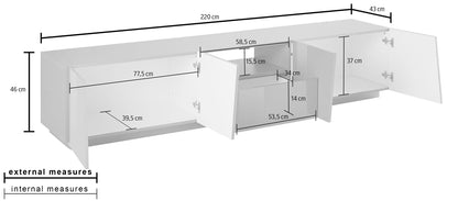 Porta TV VEGA 220 cm 4 ante battenti + 1 cassetto | Web Furniture