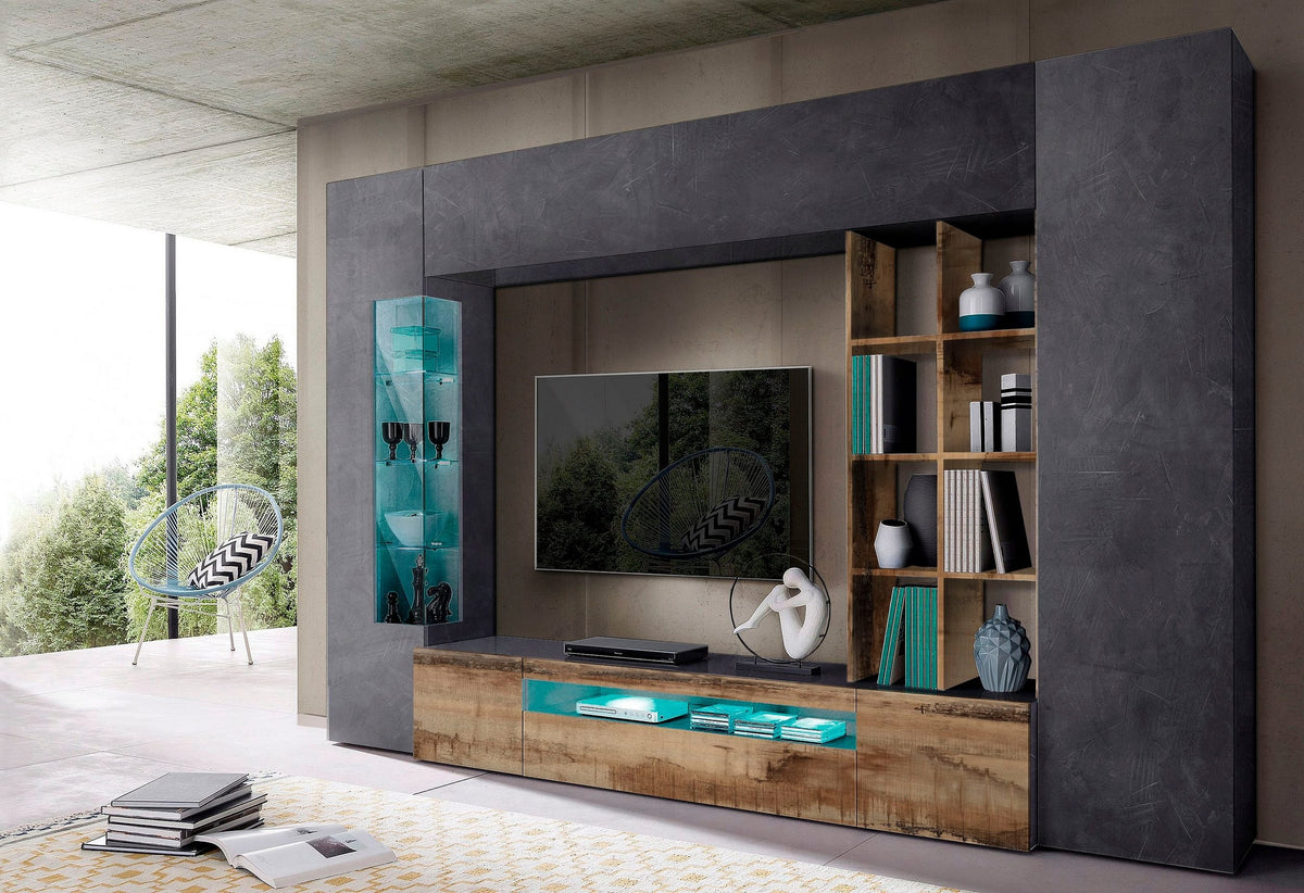 Soggiorno EGYPT con 1 vetrina e 1 libreria | Web Furniture