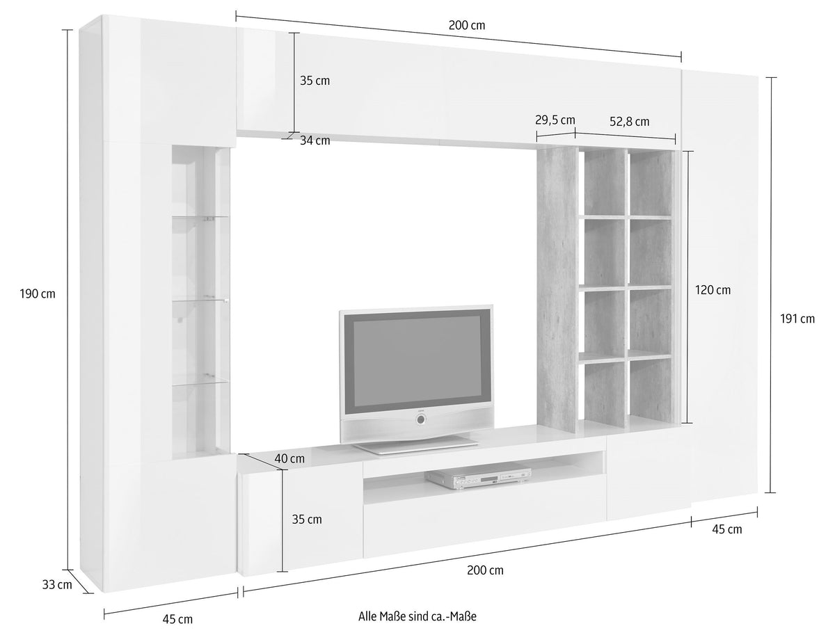 Soggiorno EGYPT con 1 vetrina e 1 libreria | Web Furniture