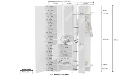 Set ingresso KOMPACT da 3 pezzi | Web Furniture