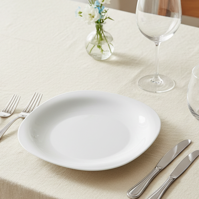 Piatto Piano PARMA 27×27 Bormioli Rocco – Opal Glass – Made in Italy (Sfuso)