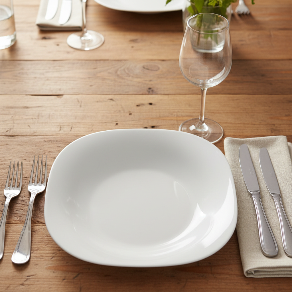 Piatto Fondo PARMA 23×23 Bormioli Rocco – Opal Glass – Made in Italy (Sfuso)