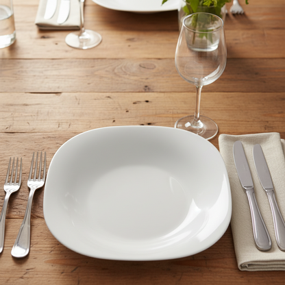 Piatto Fondo PARMA 23×23 Bormioli Rocco – Opal Glass – Made in Italy (Sfuso)