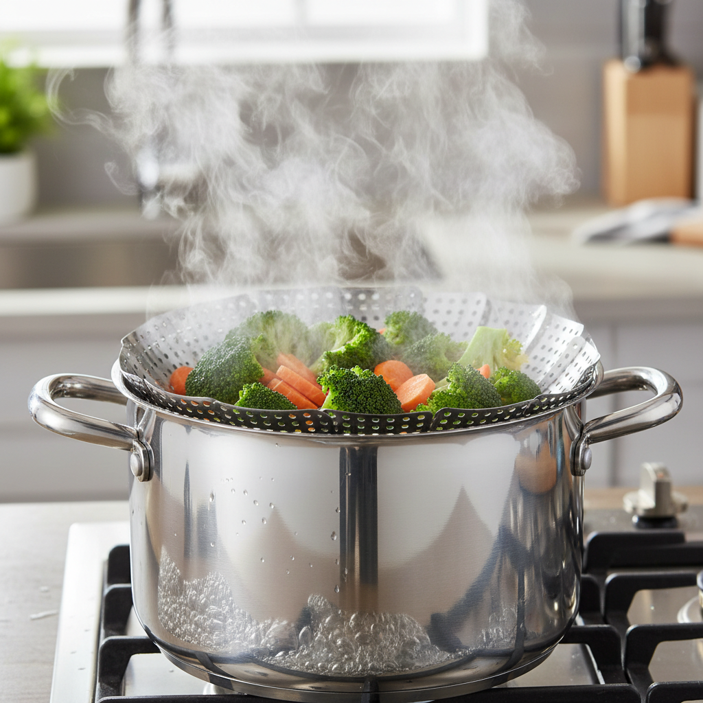 Cestello Cuociverdure Inox Ø28 – Vaporiera Espandibile in Acciaio