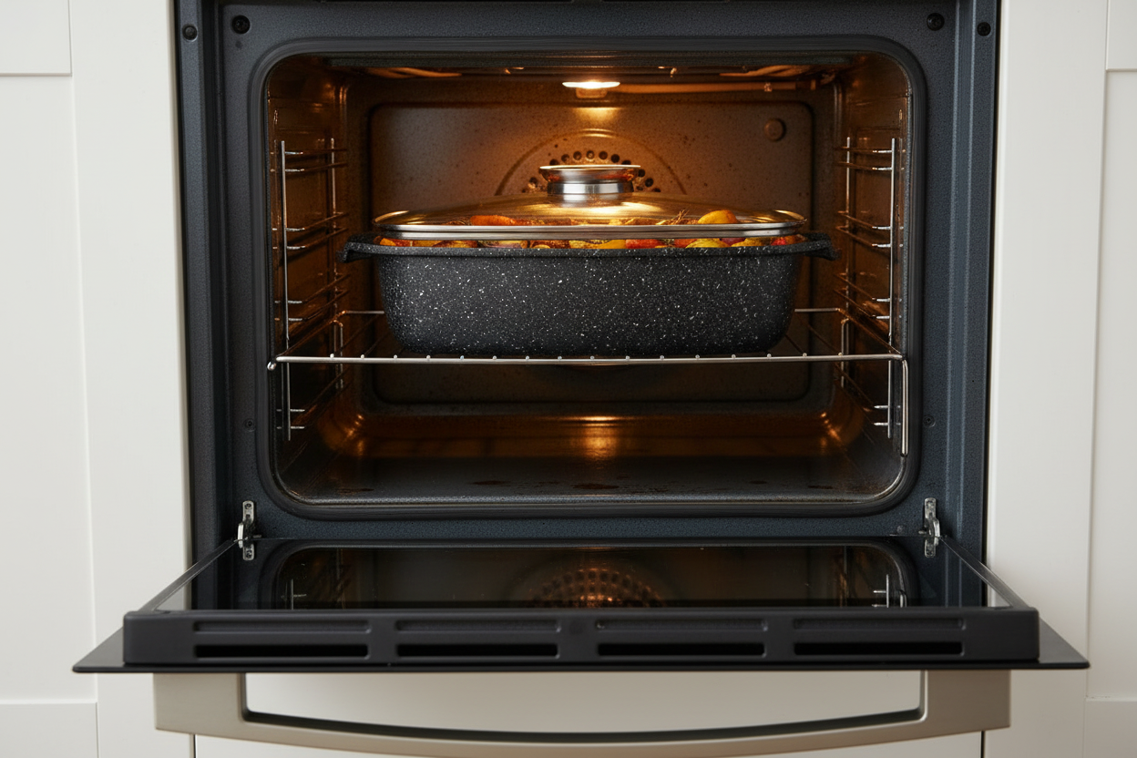 Rostiera in Alluminio Pressofuso 32×20 cm con Coperchio Casa Collection