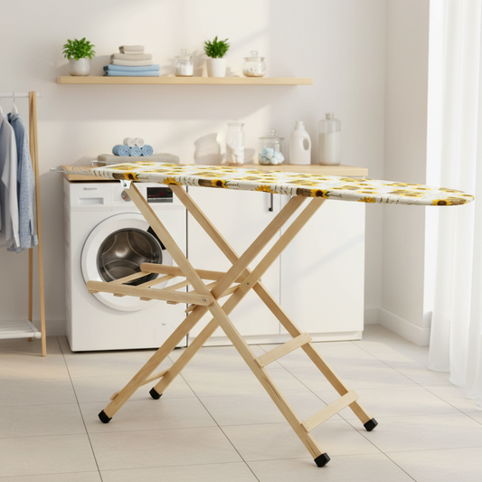 Asse da stiro legno naturale in faggio – 92×35×141,5 cm