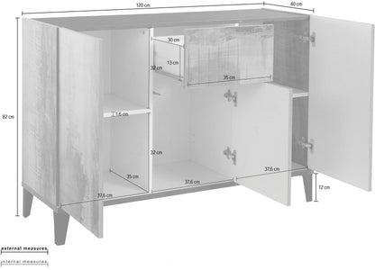 Credenza SUNRISE 3 ante + 1 cassetto da 120 cm | Web Furniture