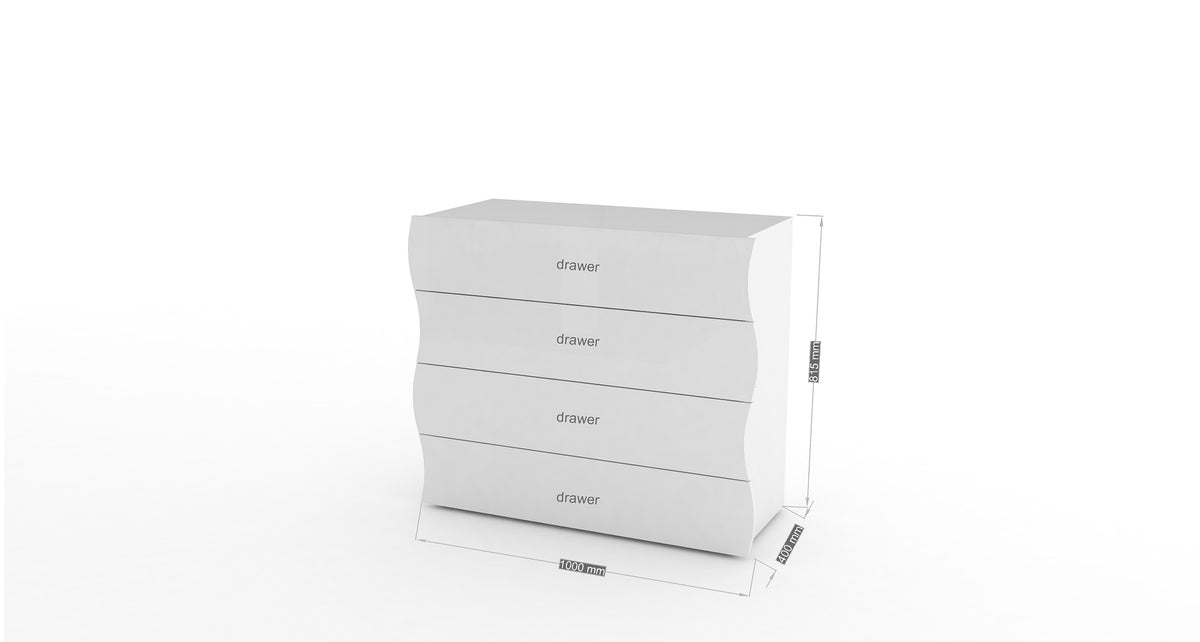 Cassettiera ONDA 4 cassetti | Web Furniture