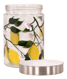 Barattolo Dipinto a Mano “Limonaia” – Vetro Decorato