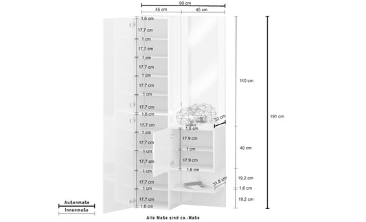 Set ingresso KOMPACT da 2 pezzi | Web Furniture