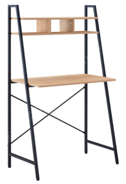 Scrivania con Mensola Donnie – Metallo e Legno – 44×84×H 142 cm