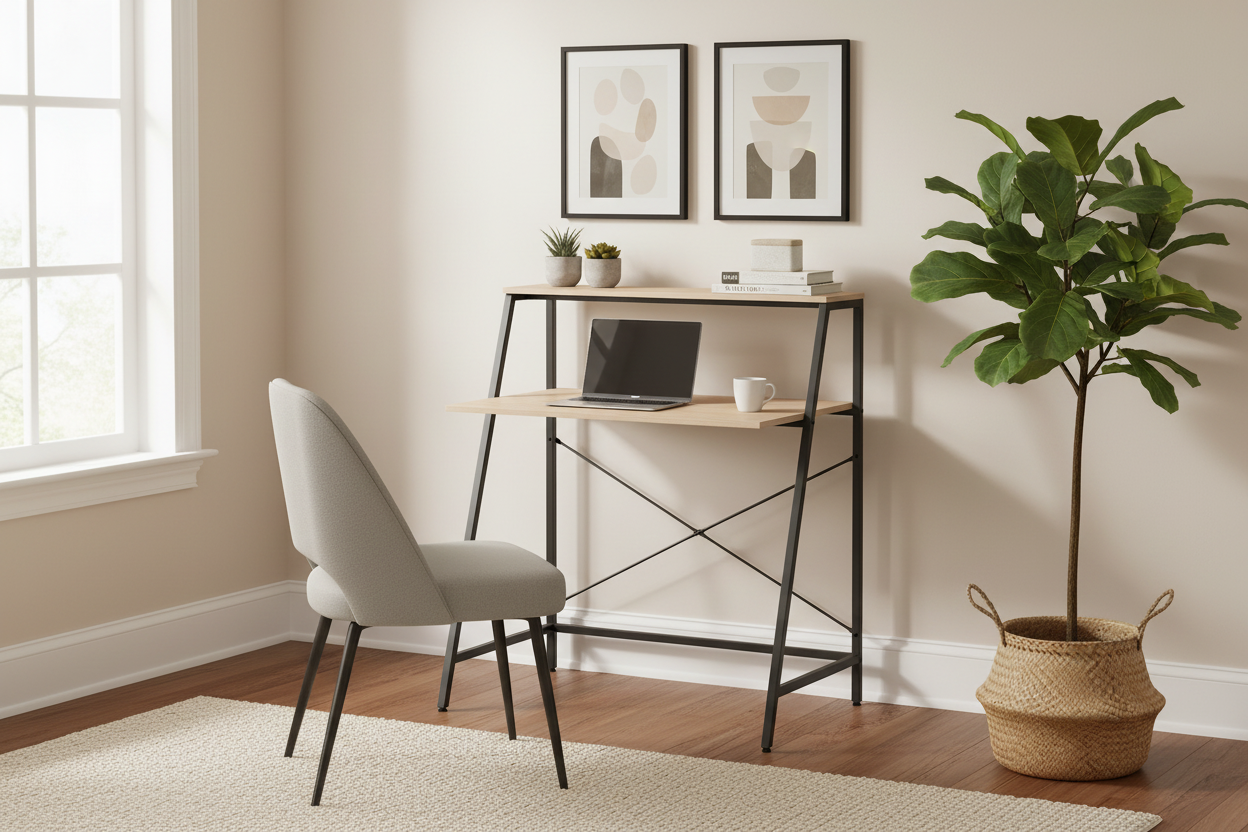 Scrivania con Ripiano Lenny – Metallo e Legno – 48×80×H 104 cm