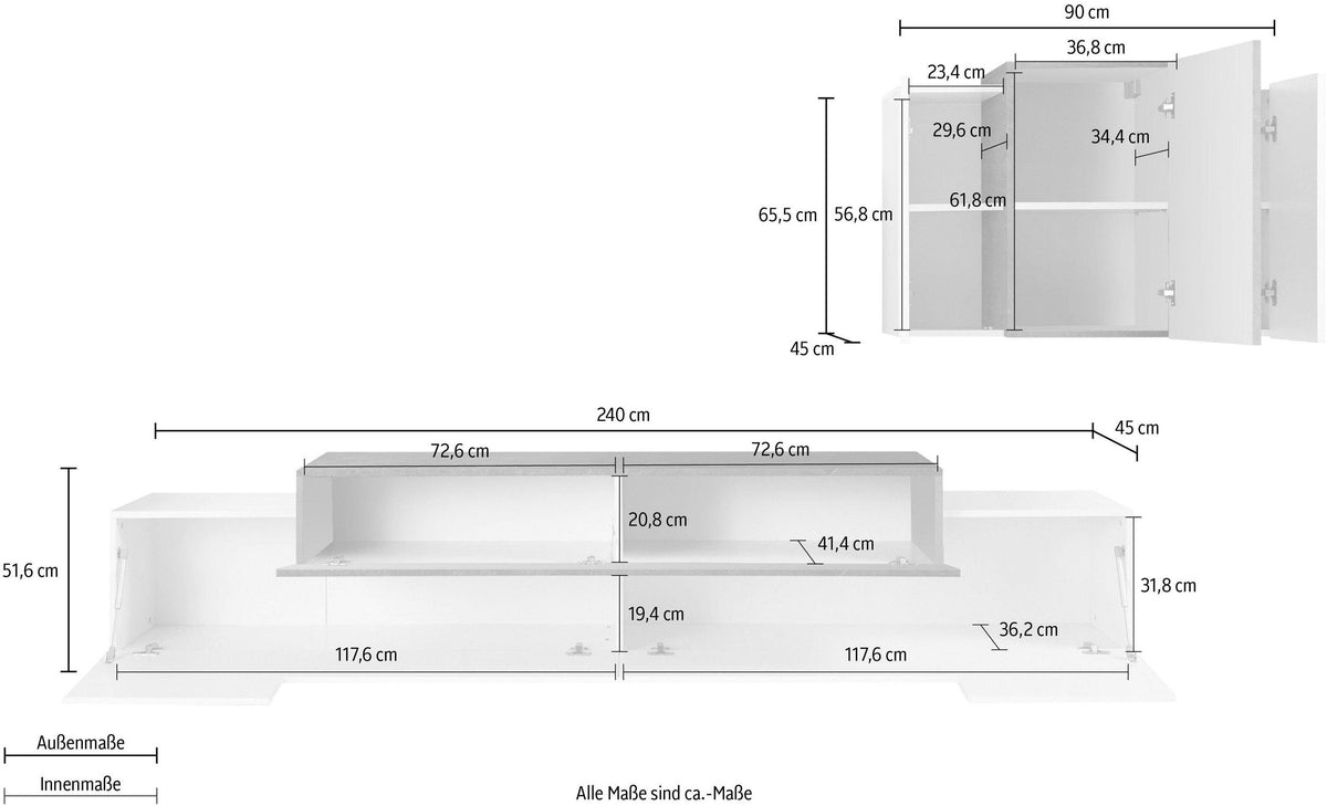 Soggiorno CORO con Porta TV + pensile | Web Furniture