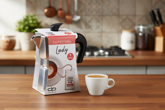 Caffettiera Lady Cravatta Pedrini – 1 tazza e 2 tazze