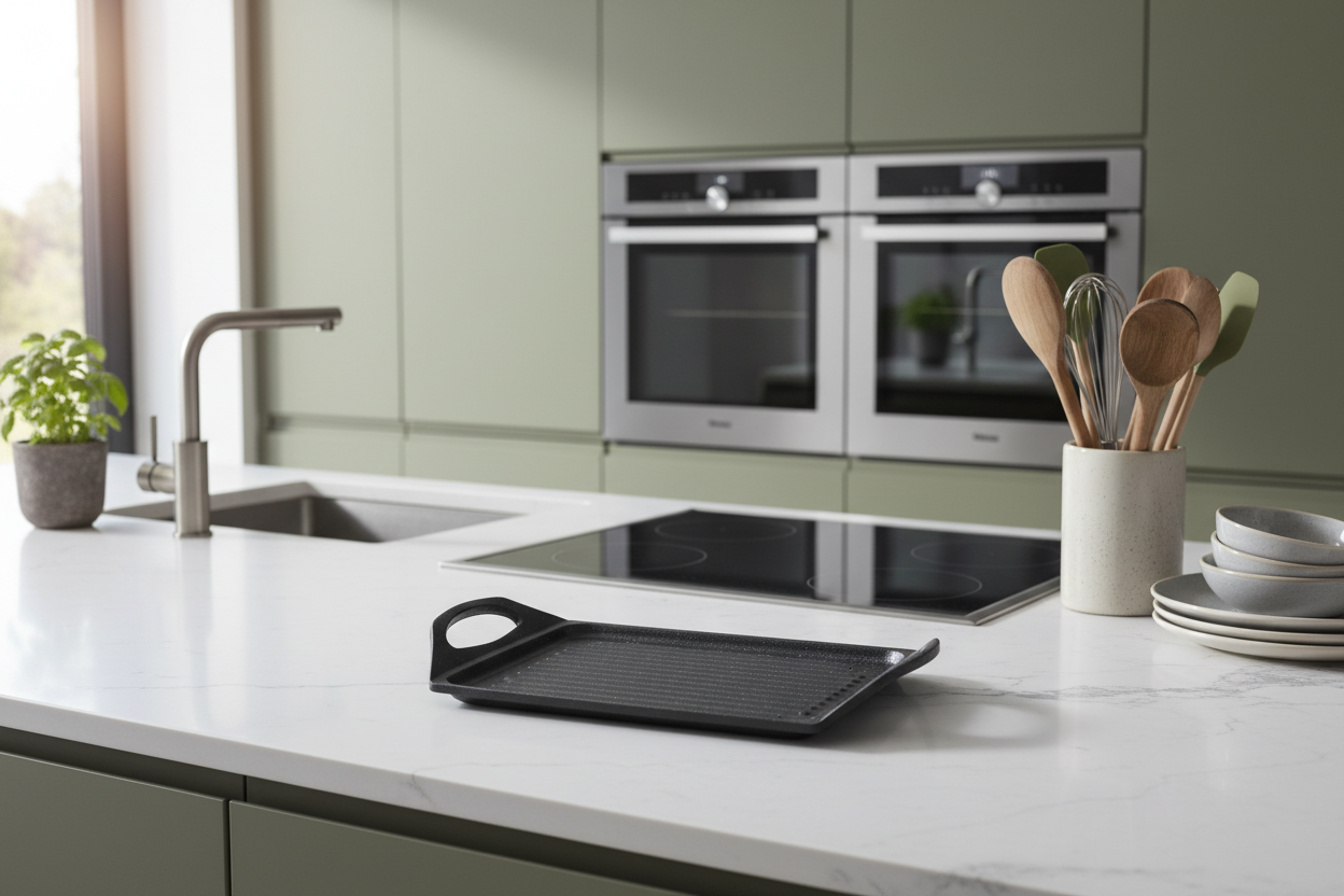 Bistecchiera Rettangolare Antiaderente 36x23 cm – Piastra Grill in Alluminio