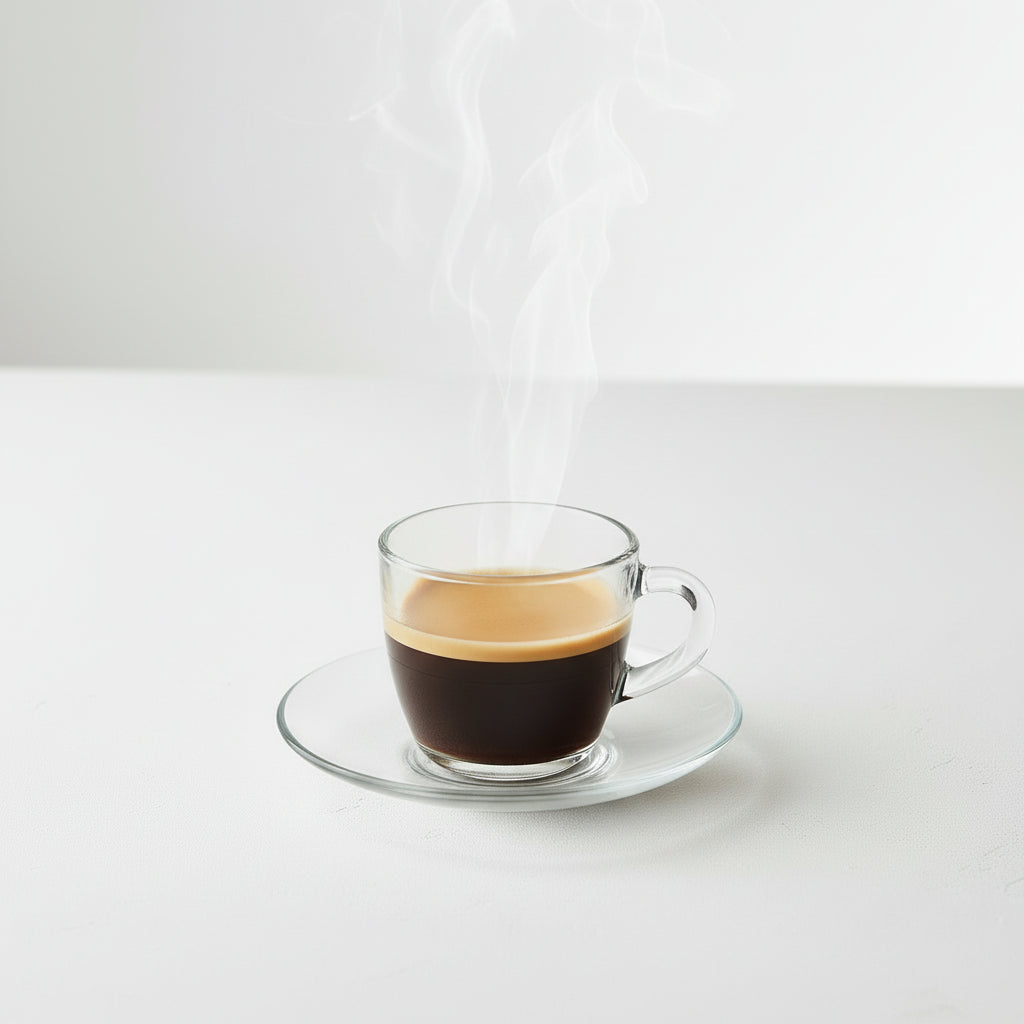 Set 6 Tazzine Caffè Brasil in Vetro 75 cc con Piattino