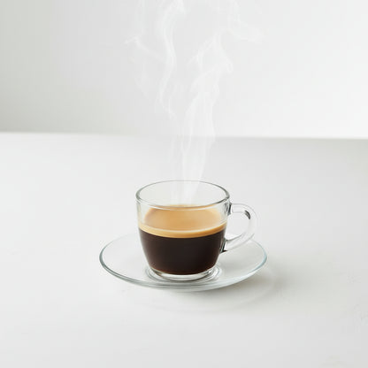 Set 6 Tazzine Caffè Brasil in Vetro 75 cc con Piattino