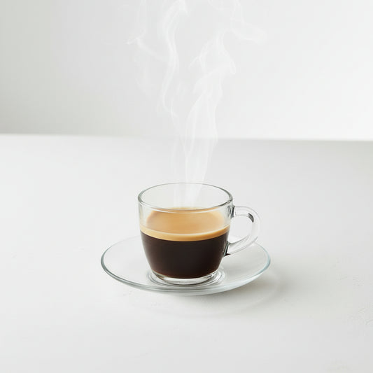 Set 6 Tazzine Caffè Brasil in Vetro 75 cc con Piattino