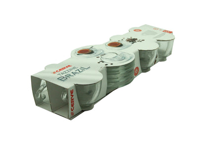 Set 6 Tazzine Caffè Brasil in Vetro 75 cc con Piattino